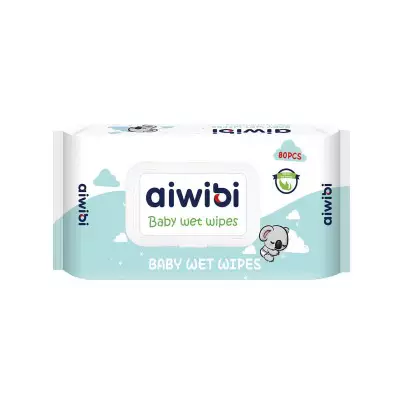 Aiwibi Australia 99.91% Pure Baby Water Wipes 80 PC'S- 5.9 X 7.9in. (15 X 20cm)