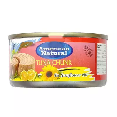 American Natural Tuna Chunk In Sunflower Oil- 185gm