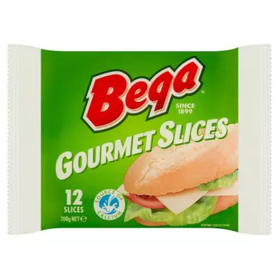 Bega Gourmet Slice Cheese- 200gm (12 Slices)