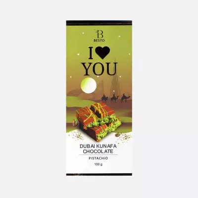 Besto (I Love You) Dubai Kunafa Chocolate Pistachio- 100g
