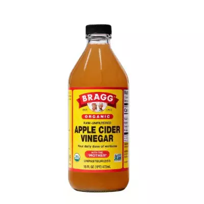 Bragg Organic Raw Unfiltered Apple Cider Vinegar WITH THE "MOTHER" Unpasteurized- 16 FL OZ (1PT) 473mL