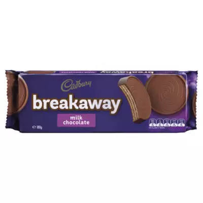 Cadbury Breakaway Milk Chocolate biscuits -180g