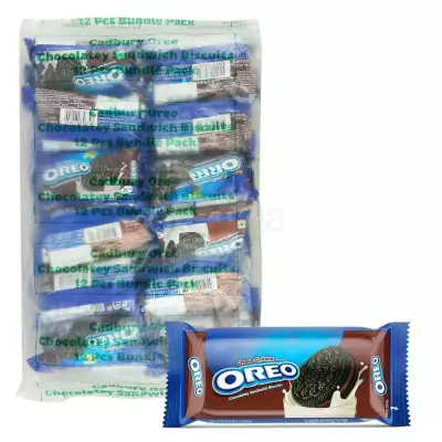 Cadbury Oreo Chocolatey Sandwich Biscuits 12 PC'S Bundle Pack (Chocolate)