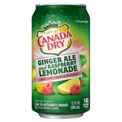 Canada Dry Ginger Ale and Raspberry Lemonade- 355 mL