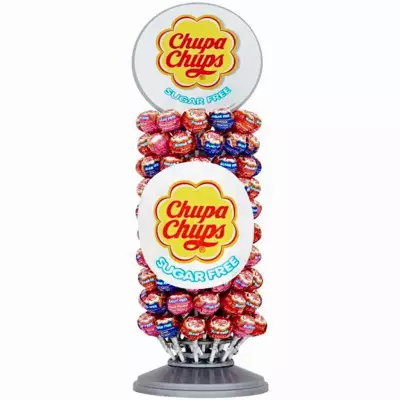 Chupa Chups Sugar Free Lollipops Wheel Display Set Of 100 Pieces- 1200g