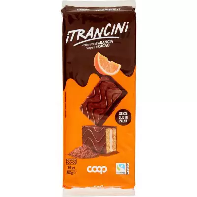 COOP Itrancini Con Crema All' ARANCIA Ricoperti Al CACAO Sponge Cake Slices 10pz- 350g