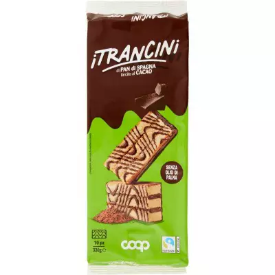 COOP Itrancini Di PAN Di SPAGNA Farcito Al CACAO Sponge Cake Slices 10pz- 330g