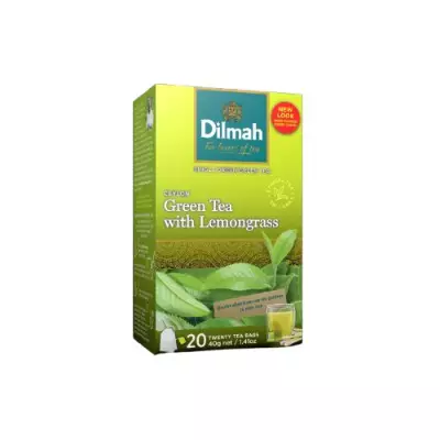 Dilmah Ceylon Green Tea with Lemongrass-20 Tea Bags with Tag- 40g (1.41 OZ)