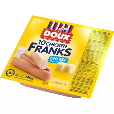 DOUX  Chicken Franks Cheese- 340 G