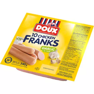 Doux Chicken Franks Garlic Flavour- 340gm