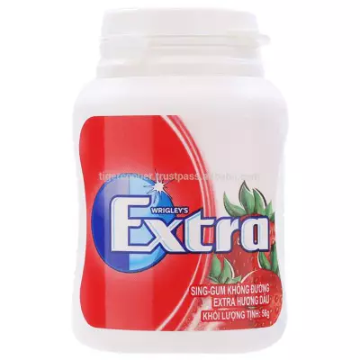 Extra Strawberry No Sugar Chewing Gum Jar- 56g
