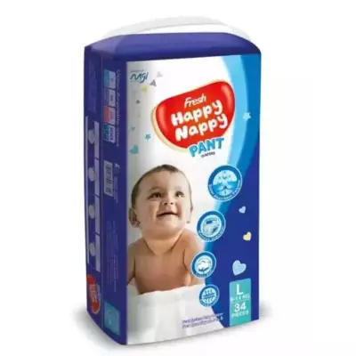 Fresh MGI Happy Nappy Pants Diaper L (9-14 Kg)- 34 PC'S