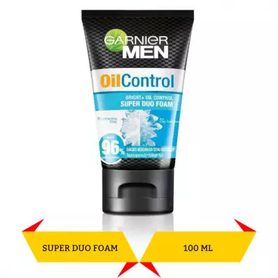 Garnier Men Oil Control Super Duo Foam Face Wash (MY)- 100mL