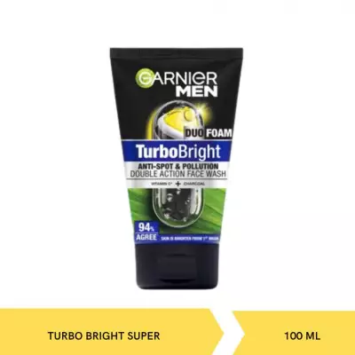 Garnier Men Turbo Bright Anti-Spot &Polluton Duo Foam Face Wash (MY)- 100mL