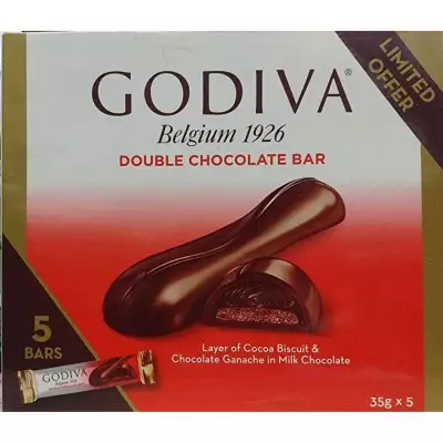 Godiva Double Chocolate 5 Bars Limited Offer Box- 175g