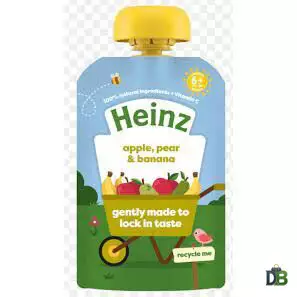 Heinz Apple, Pear & Banana Fruit Pouch Baby Food (6+ Months )-100g