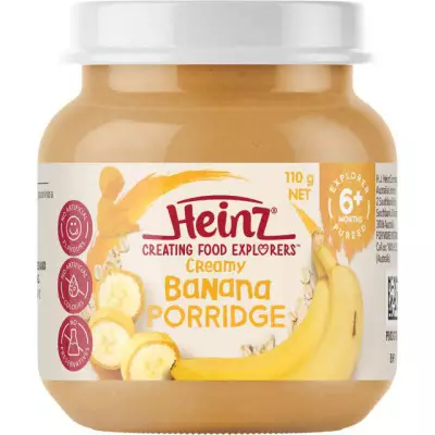Heinz Creamy Banana Porridge 6+ Months Pureed Baby Food (Australia)- 110g
