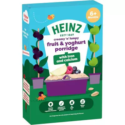 HEINZ Creamy 'n' Lumpy Fruit & YoghurtPorridge With Iron & Calcium (6M+)- 125g