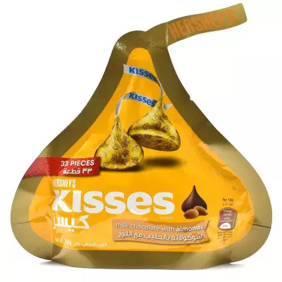 HERSHEY'S KISSES MILK CHOCOLATE WITH ALMOND 33 PIECES