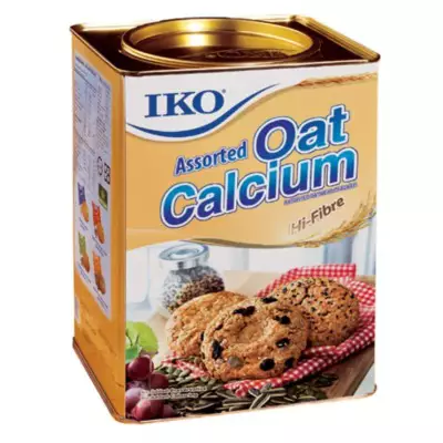 IKO Hi-Fibre Assorted Oat Calcium Oatmeal Crakers (Serat Tinggi) Tin- 700g