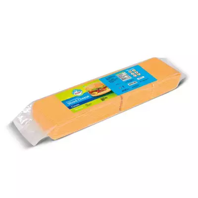Kisan Processed Cheddar Sliced Cheese Classic 84 PC'S- 1 KG