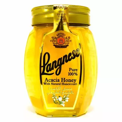 Langnese Pure 100% Acacia Honey With Natural Honeycomb- 500gram