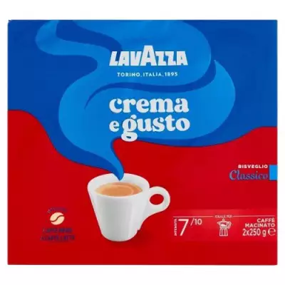 Lavazza Classico Roast Ground Coffee Cream e gusto 2X Pack- 250g X 2