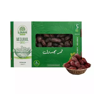 Linah Farms Premium Quality Medjool Dates | মাজদুল খেজুর (Large)-  5 Kg Box