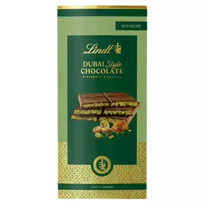 Lindt Dubai Style Milk Chocolate Bar Pistachio & Kadayif Limited Edition- 150g (Limited Offer)