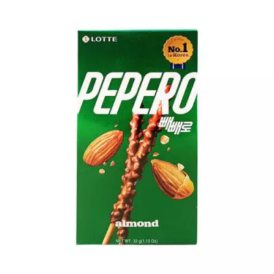 Lotte Pepero Chocolate Biscuit Sticks Almond- 32g (1.13 Oz)