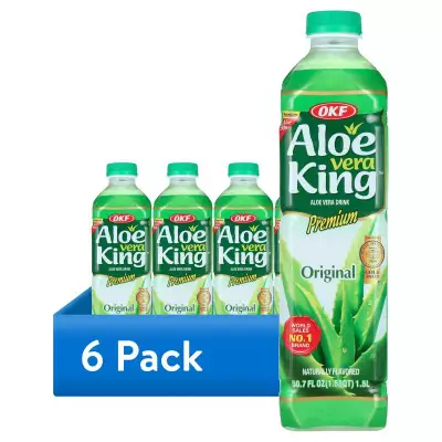OKF Aloe Vera King Natural Original Aloe Vera Drink (Premium) - 1.5L (50.7 FL OZ) 1.58QT [6 Packs]
