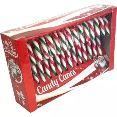 Red & Green Peppermint Christmas Candy Canes 12 PC's Set- 144g