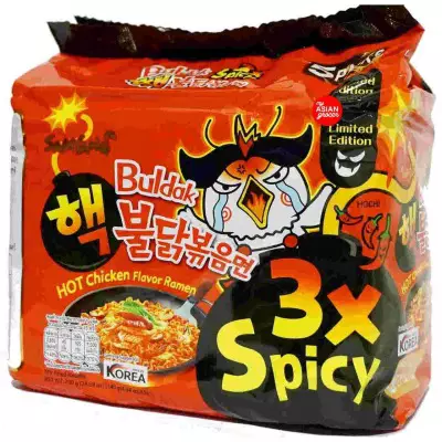 Samyang Buldak Hot Chicken Flavor Ramen (3x Spicy) 140 g x 5 Pack