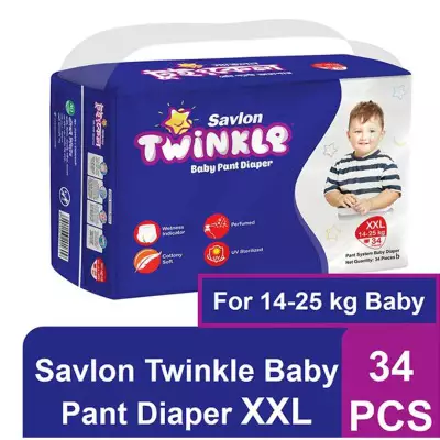 Savlon Twinkle Baby Pant Diaper XXL 34 Pieces