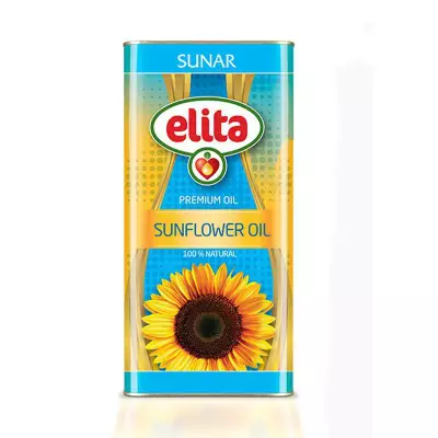 Sunar Elita Premium 100% Natural Sunflower Oil (Tin)- 5 L