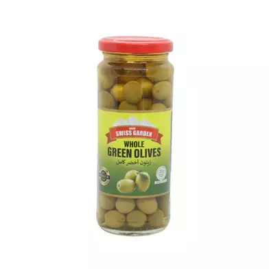 Swiss Garden Green Pitted olives -340gm