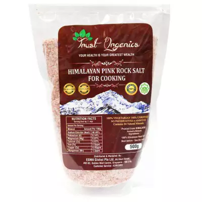 Trust Organic Himalayan Pink Rock Salt For Cooking- 500 G