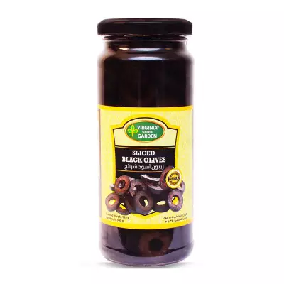 Virginia Green Garden Sliced Black Olives- 340g
