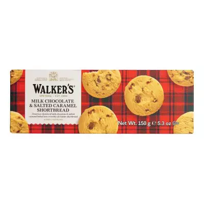 Walker's Belgian Milk Chocolate Chunk & Salted Caramel Shortbread- 150gm (5.3 oz.)
